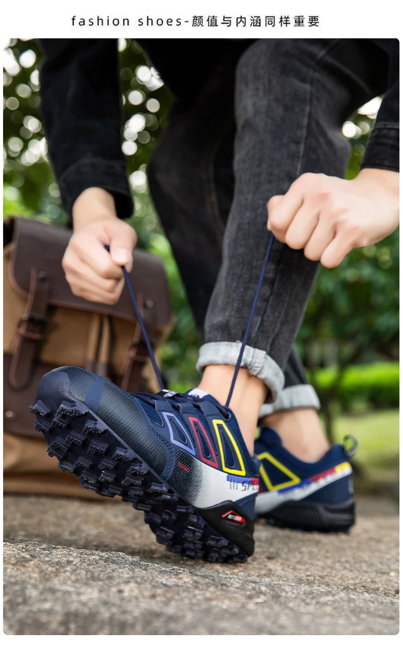 Men Camping Shoes Waterproof Non-slip All-terrain Sports Shoes Outdoor Cycling Shoes Hiking Hunting Tactical Training Shoes