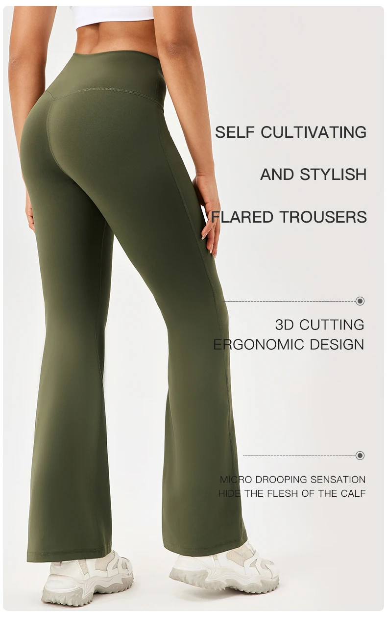 Gym Yoga Pants for Women Slim Wide-leg Bell-bottoms Gym Running Breathable Fitness Leggings High Waist Yoga Leggings
