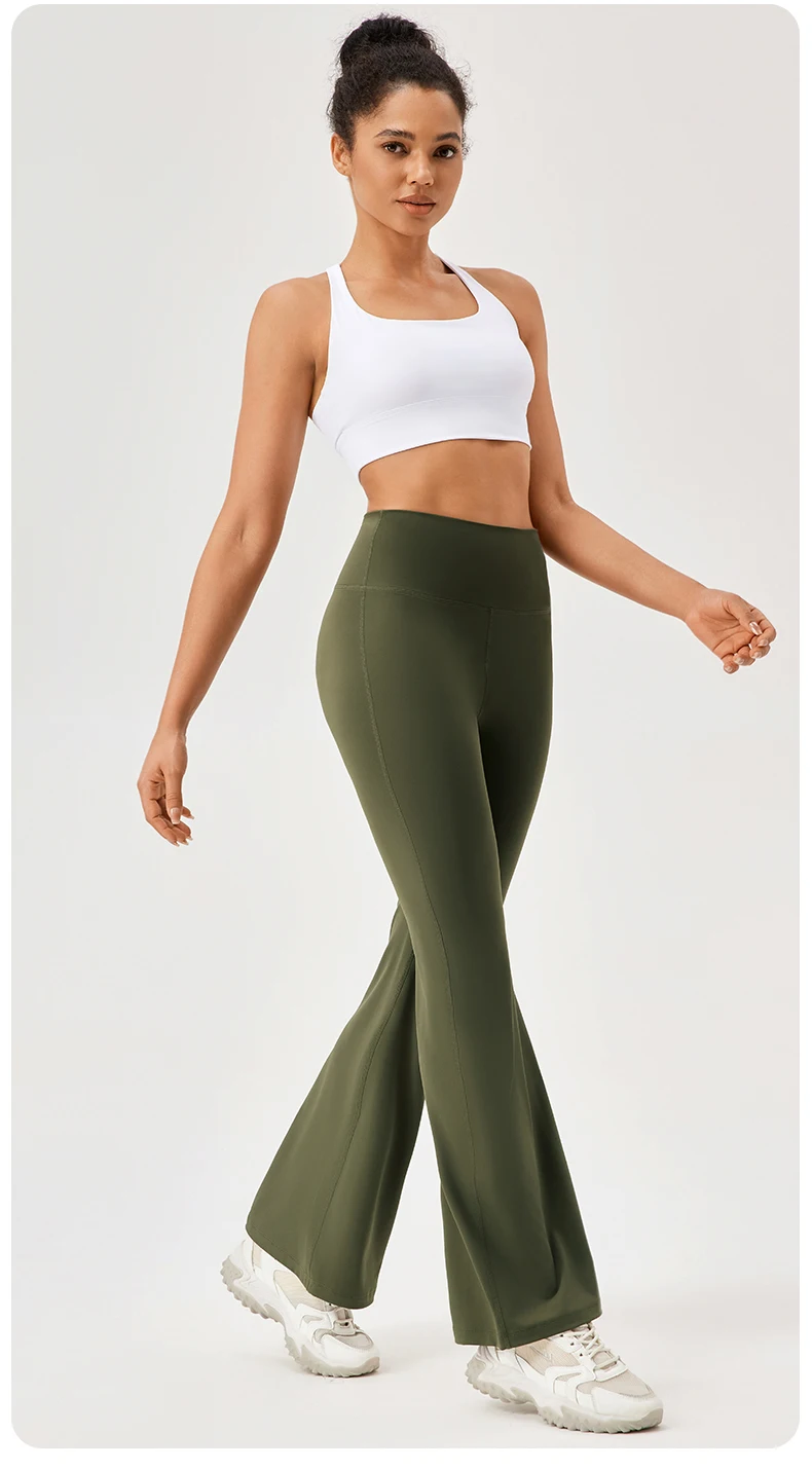 Gym Yoga Pants for Women Slim Wide-leg Bell-bottoms Gym Running Breathable Fitness Leggings High Waist Yoga Leggings