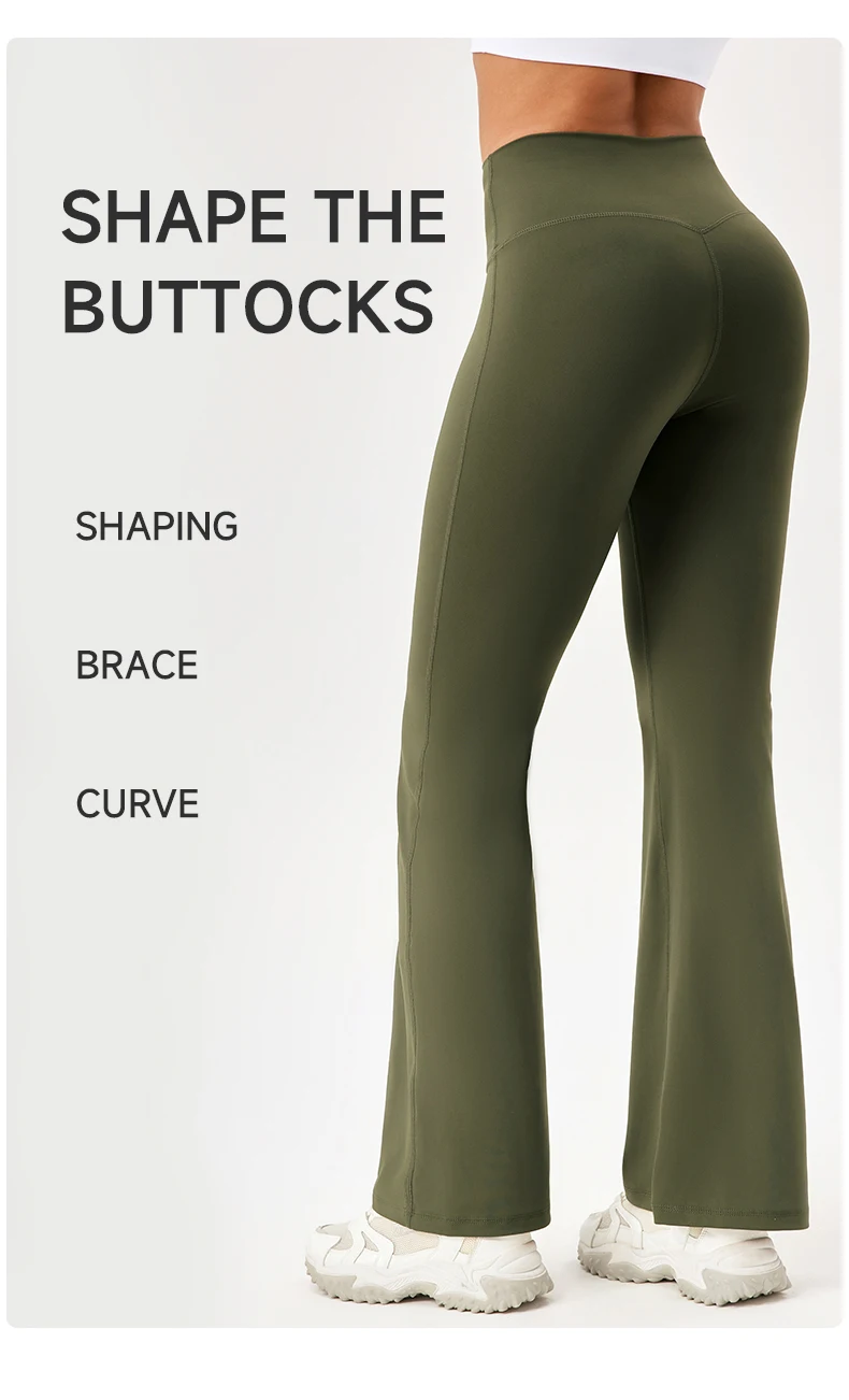Gym Yoga Pants for Women Slim Wide-leg Bell-bottoms Gym Running Breathable Fitness Leggings High Waist Yoga Leggings