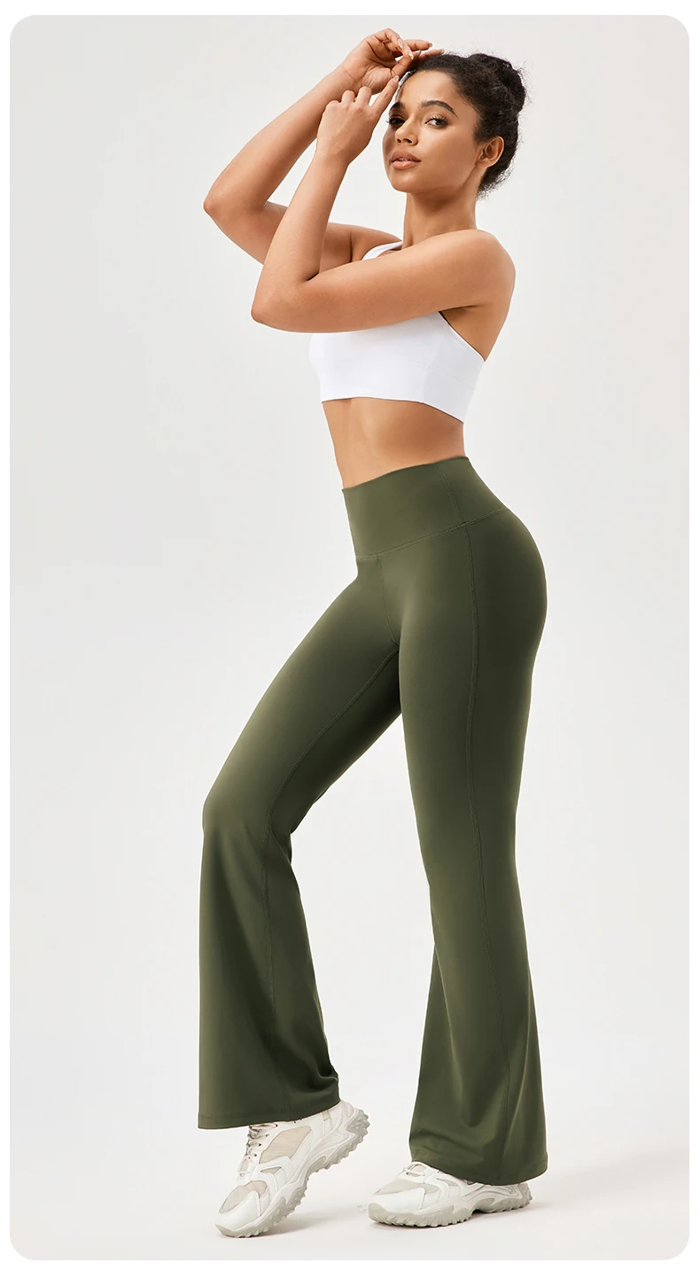 Gym Yoga Pants for Women Slim Wide-leg Bell-bottoms Gym Running Breathable Fitness Leggings High Waist Yoga Leggings