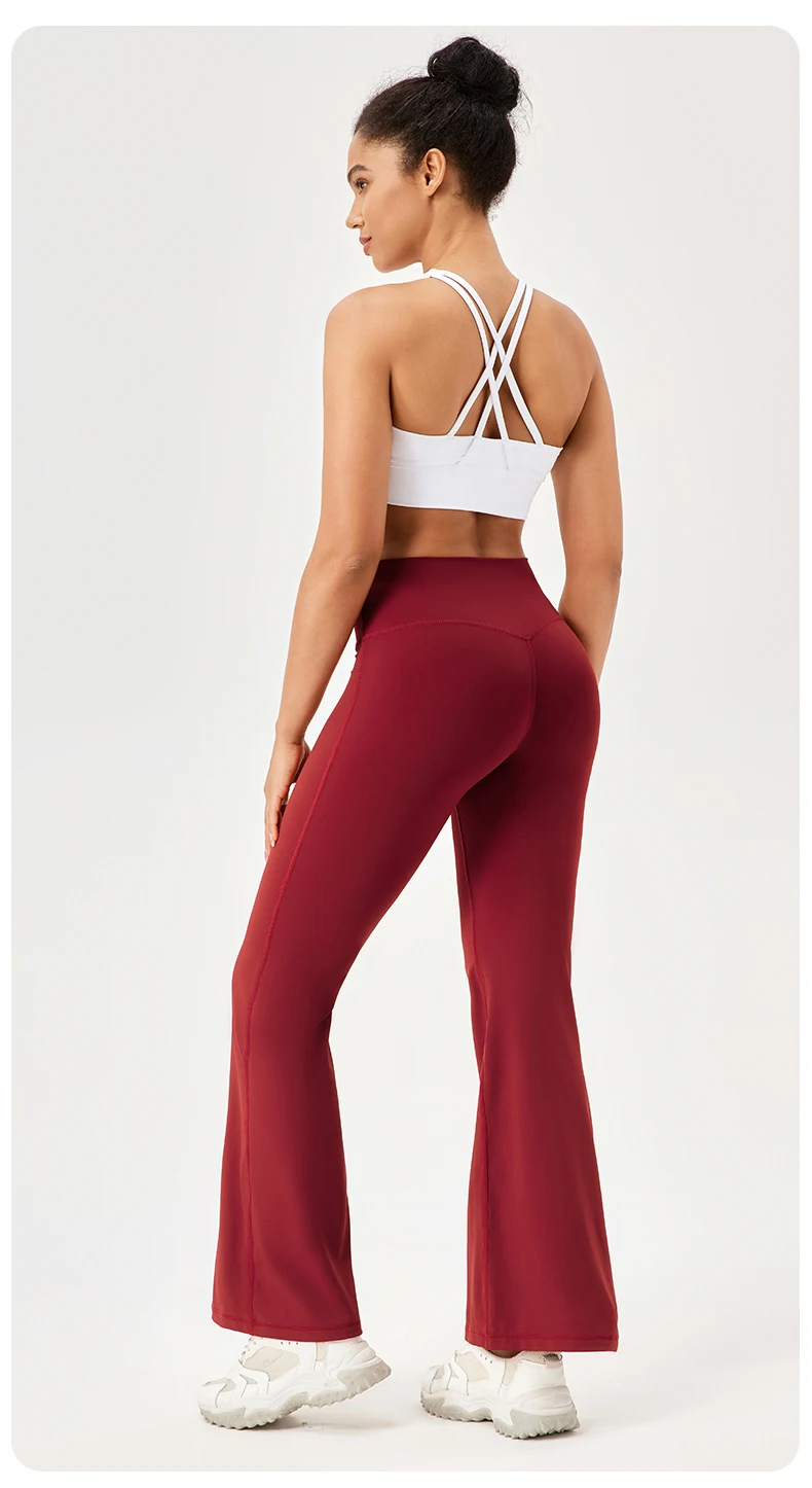Gym Yoga Pants for Women Slim Wide-leg Bell-bottoms Gym Running Breathable Fitness Leggings High Waist Yoga Leggings