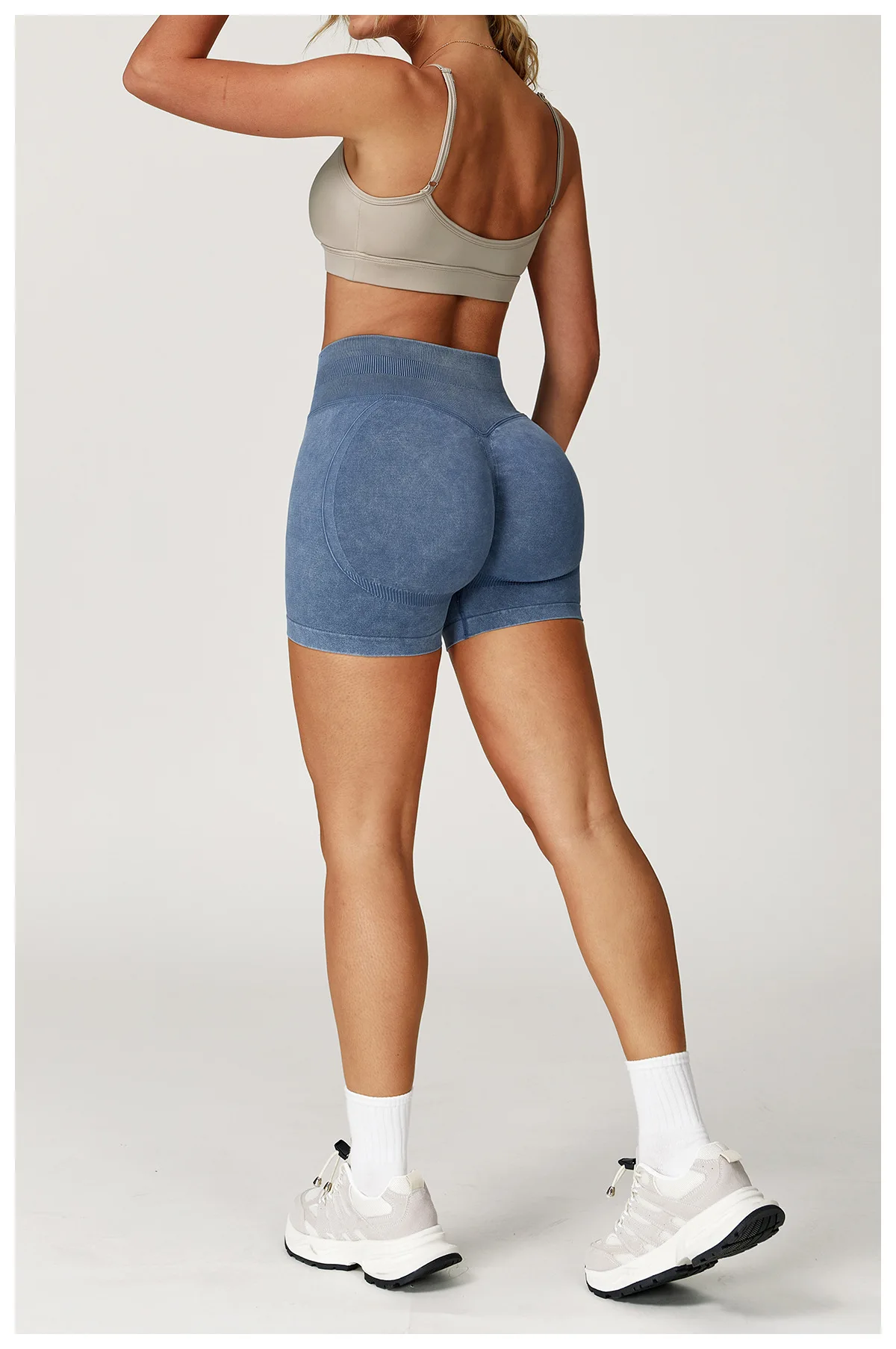 High Waist Yoga Shorts Women Sand Washed Yoga Shorts Workout Shorts Fitness Yoga Lift Butt Fitness Yoga Gym Running Short Pants