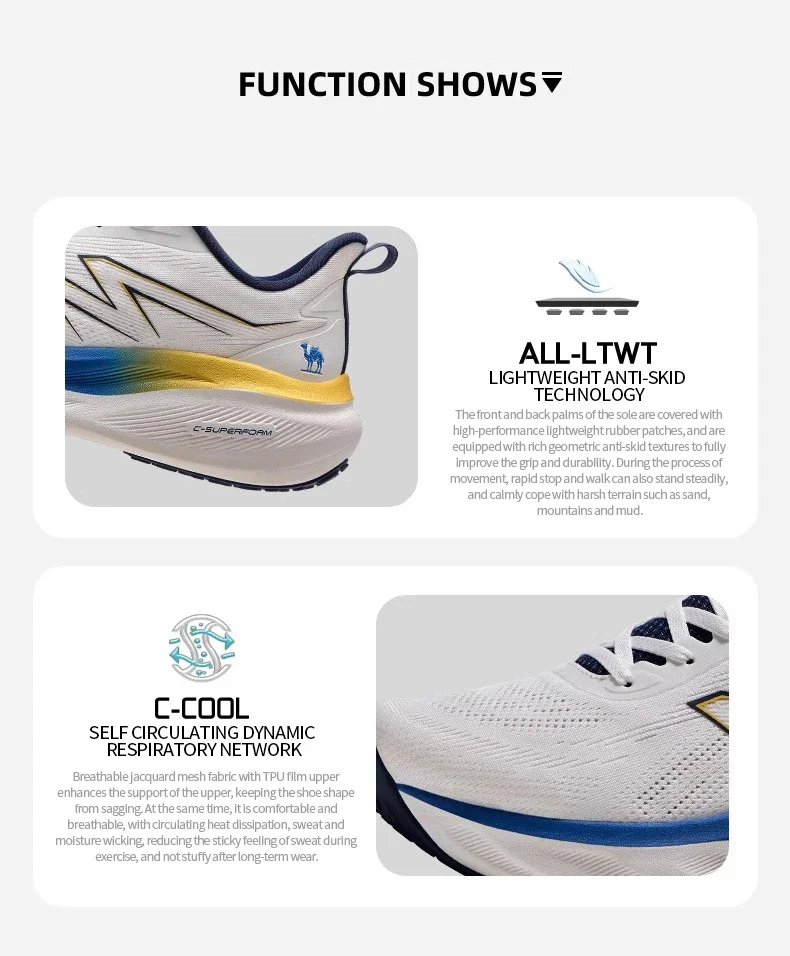 GOLDEN CAMEL Running Sports Shoes Men and Women Sneakers Breathable Mesh Non-slip Wear-resistant Jogging Sports Shoes for Men