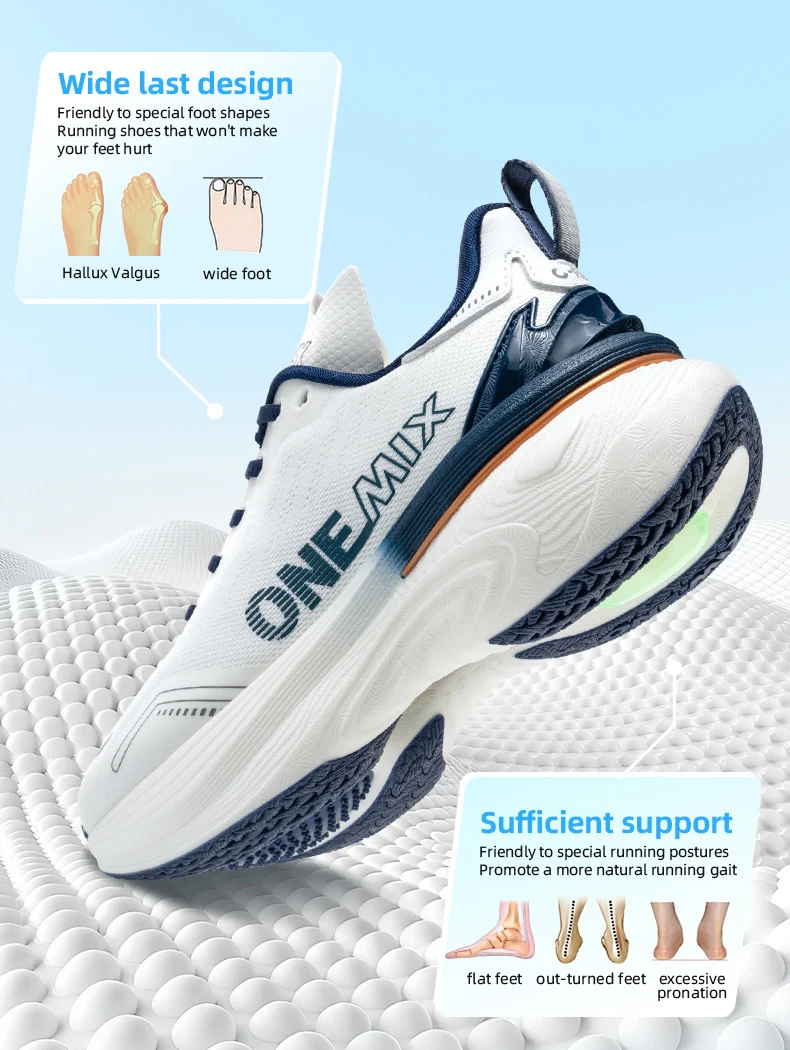 ONEMIX New Jogging Running Shoes Women and Men Light Sneakers Road Shoes Wear-resistant Fashion Sports Shoes Fitness
