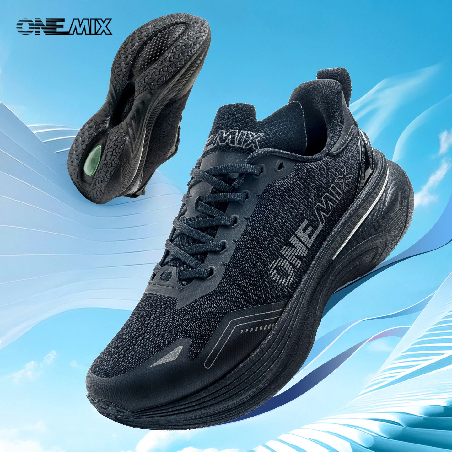 ONEMIX New Jogging Running Shoes Women and Men Light Sneakers Road Shoes Wear-resistant Fashion Sports Shoes Fitness