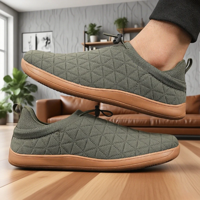 Wide Barefoot Shoes for Mens Breathable Knitted Mesh Walking Sneakers Outdoor Running Zero Drop Casual Sneaker Minimalist Shoes