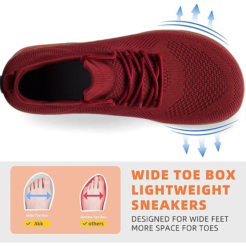 Minimalist Barefoot Shoes Unisex Lightweight Breathable Zero Soles Wide Toe Men's Running Shoes Outdoor Casual Walking Shoes