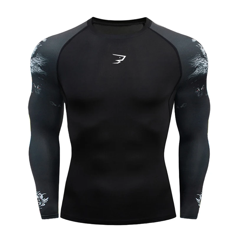 Men Running Compression T-shirt Long Sleeve Sport Tees Gym Fitness Sportshirts Male Jogging Sportswear Homme Athletic Shirt Tops