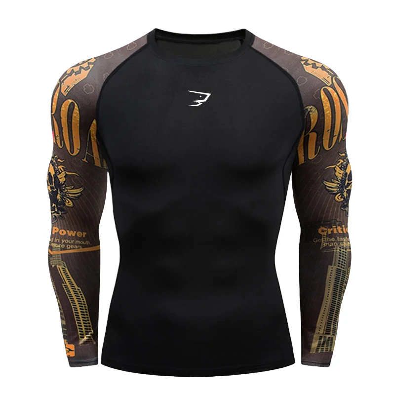 Men Running Compression T-shirt Long Sleeve Sport Tees Gym Fitness Sportshirts Male Jogging Sportswear Homme Athletic Shirt Tops