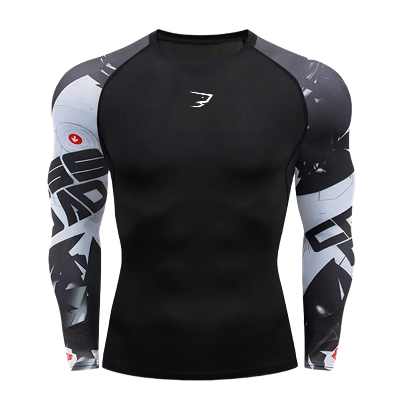 Men Running Compression T-shirt Long Sleeve Sport Tees Gym Fitness Sportshirts Male Jogging Sportswear Homme Athletic Shirt Tops