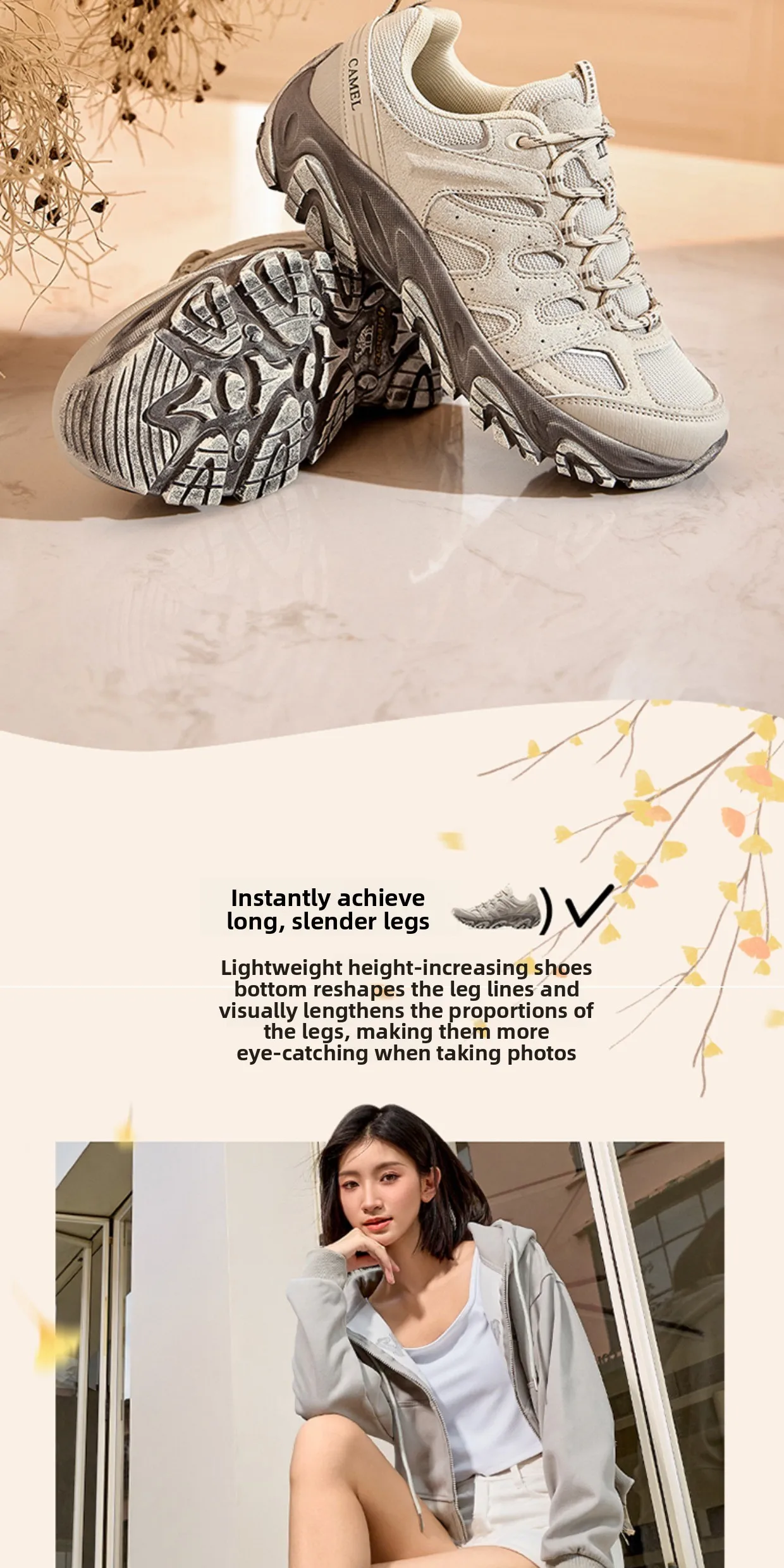 Golden Camel Non-slip Women Hiking Shoes Breathable Outdoor Anti Slip Splashproof Climbing Men Sneaker Tourism Mountain Shoes