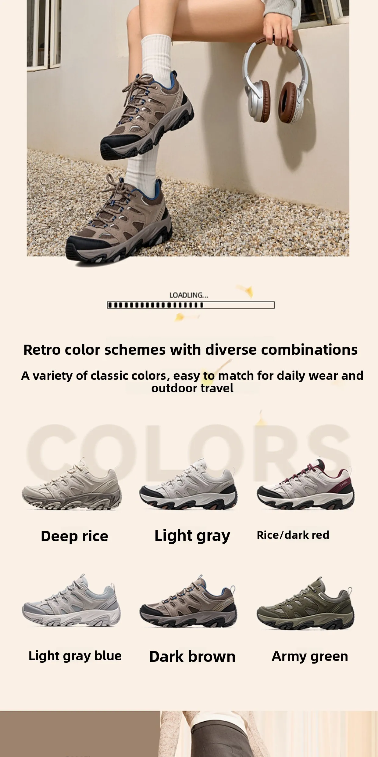 Golden Camel Non-slip Women Hiking Shoes Breathable Outdoor Anti Slip Splashproof Climbing Men Sneaker Tourism Mountain Shoes