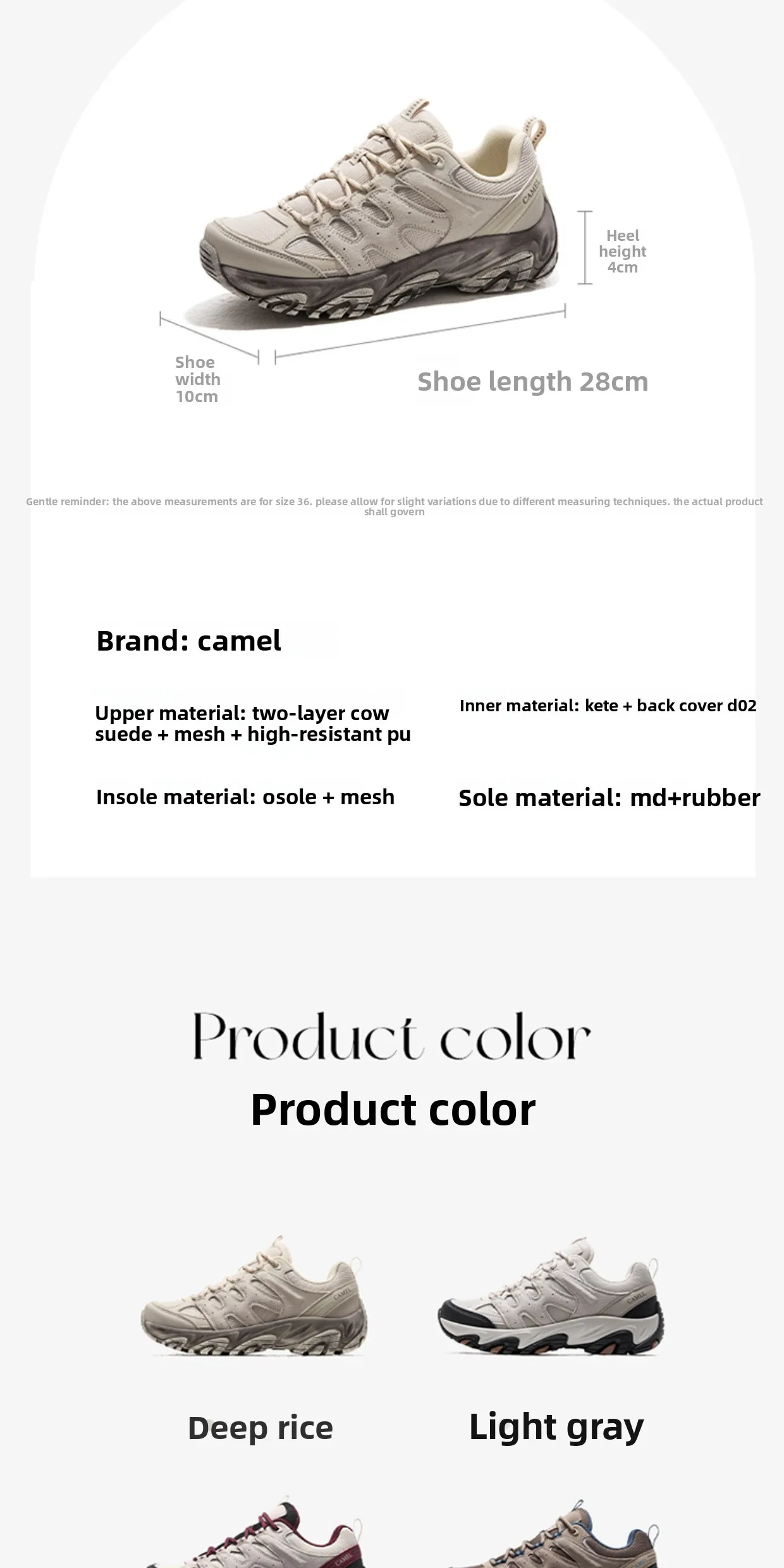 Golden Camel Non-slip Women Hiking Shoes Breathable Outdoor Anti Slip Splashproof Climbing Men Sneaker Tourism Mountain Shoes