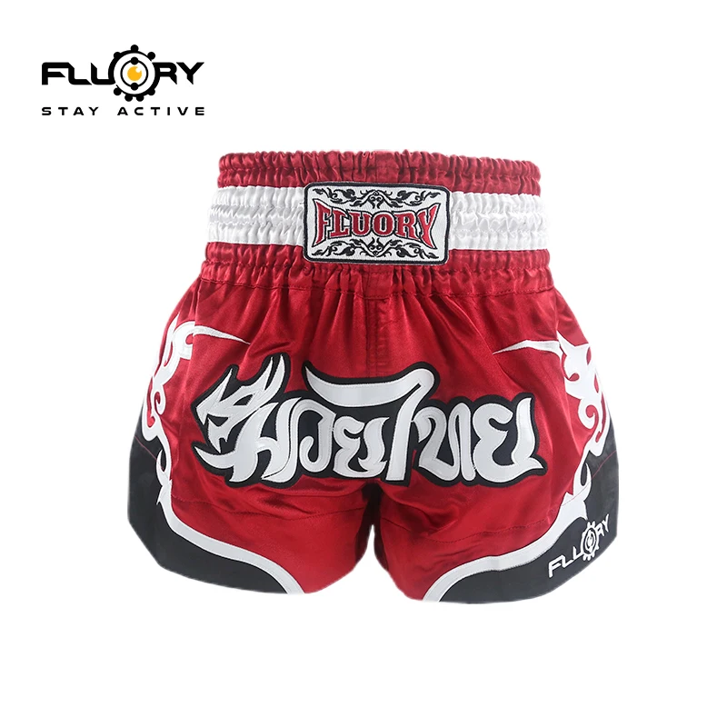 Fluory Thai Boxing Shorts for Men Women Kids - Fairtex Style MMA Shorts with Embroidery Muay Thai shorts