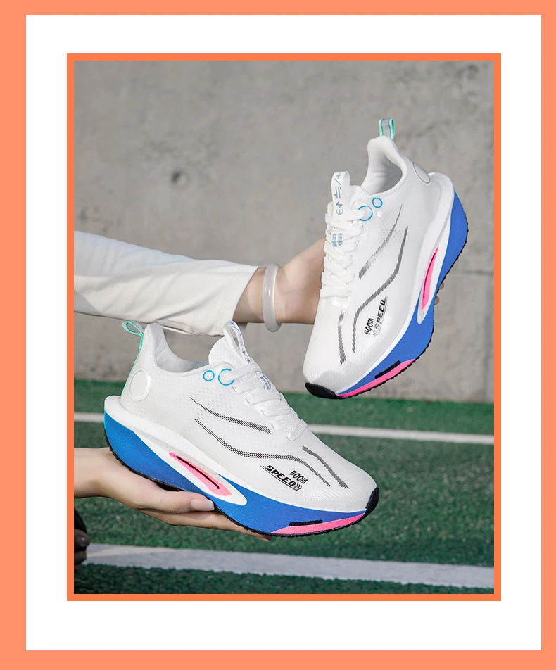 Men Running Shoes Professional Marathon Carbon Board Running Shoes Shock Absorption Stable Support Women Breathable Sports Shoes