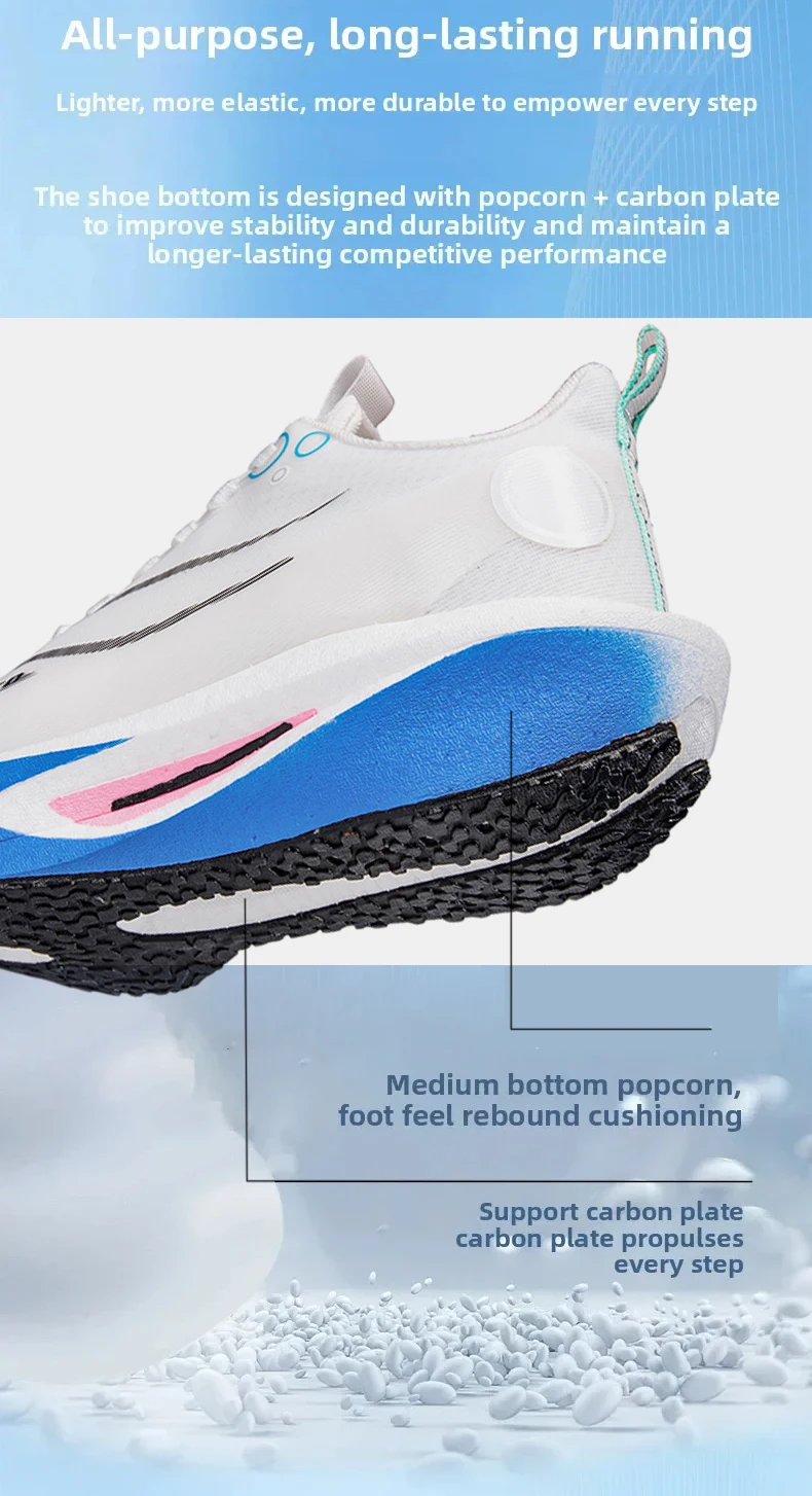 Men Running Shoes Professional Marathon Carbon Board Running Shoes Shock Absorption Stable Support Women Breathable Sports Shoes