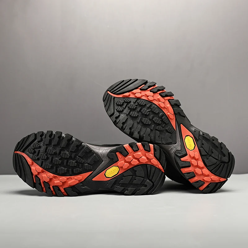 HIKEUP High-Top Men Hiking Boot Winter Outdoor Shoes Lace-Up Non-slip Sports Casual Trekking Boots Man Suede Warm Shoes