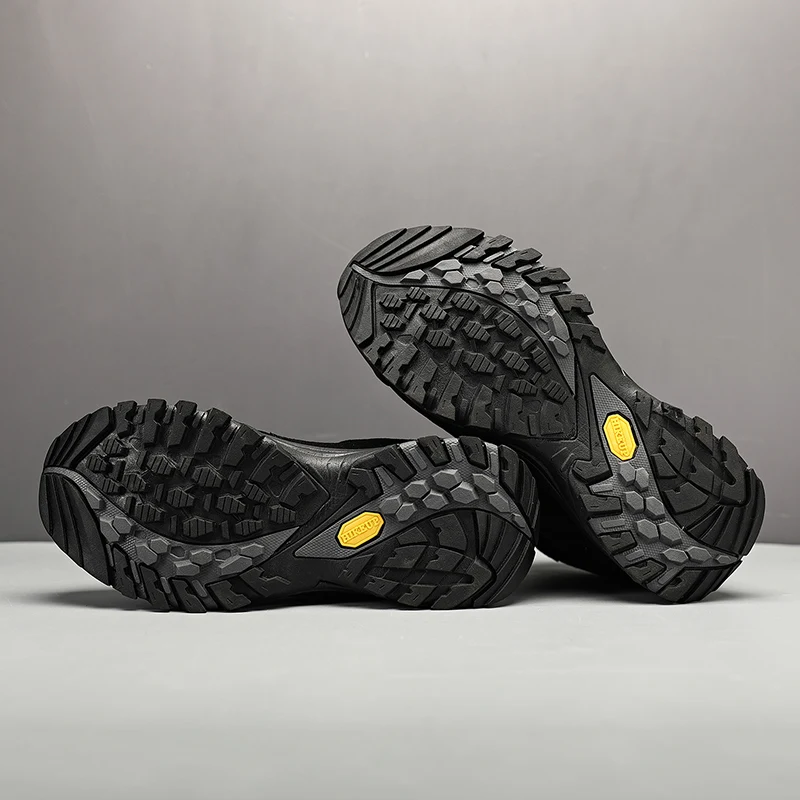 HIKEUP High-Top Men Hiking Boot Winter Outdoor Shoes Lace-Up Non-slip Sports Casual Trekking Boots Man Suede Warm Shoes