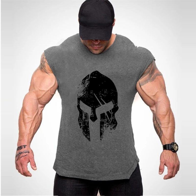 Men's summer fashion trend fitness sleeveless gym running shirt sports single muscle casual fitness clothing