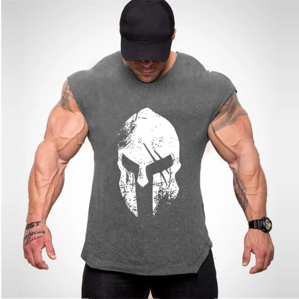 Men's summer fashion trend fitness sleeveless gym running shirt sports single muscle casual fitness clothing