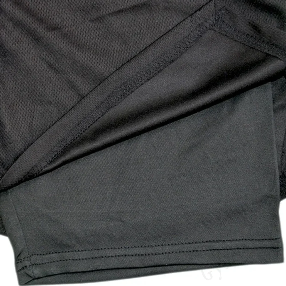 Anime Gym 2 in 1 Shorts For Men Sports Fitness Print Short Lining Phone Pocket Shorts Workout Running Mesh Sport Short Pants