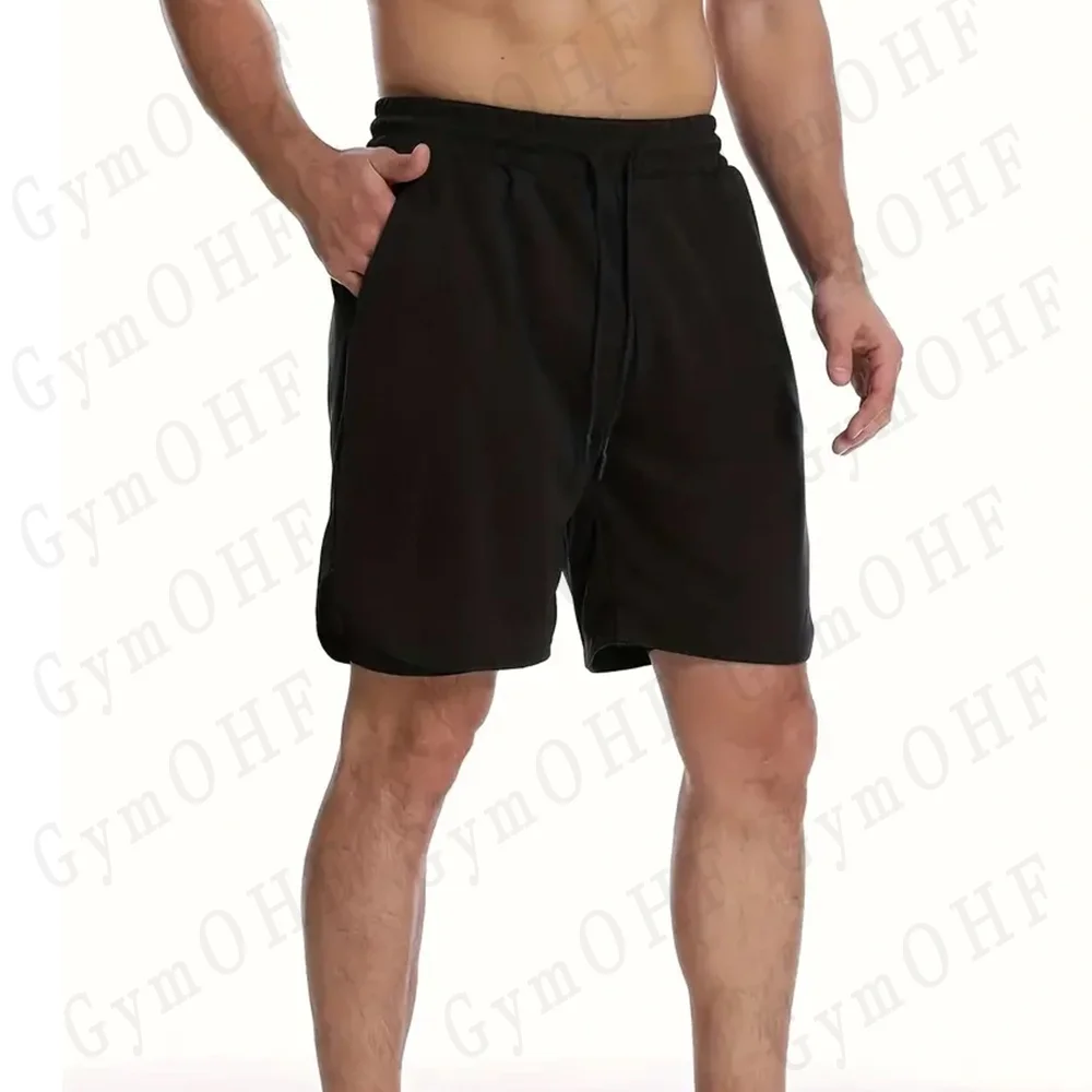 Anime Gym 2 in 1 Shorts For Men Sports Fitness Print Short Lining Phone Pocket Shorts Workout Running Mesh Sport Short Pants