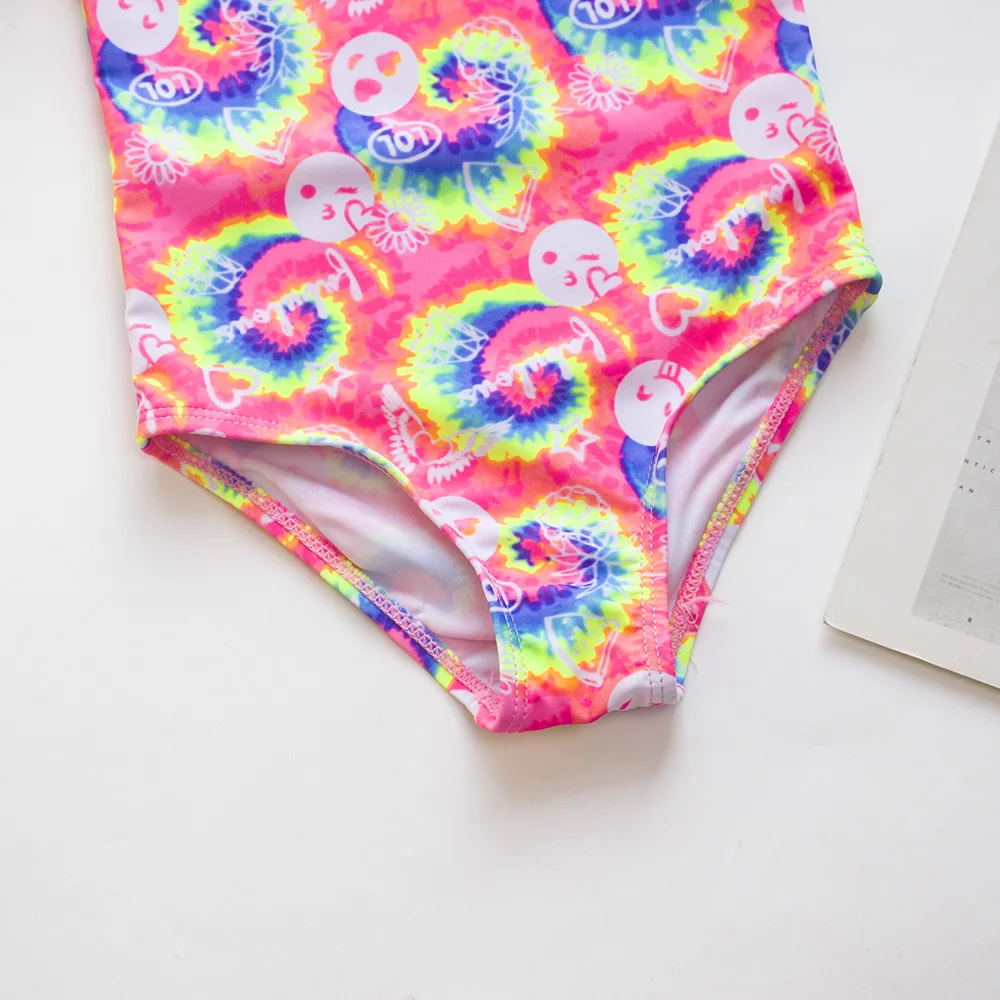 Gradient Kids Girls Swimsuit Swimwear Puff Sleeve Child Swimming Suit Cute Teen One Piece Swimwear Mermaid Children Bathing Suit