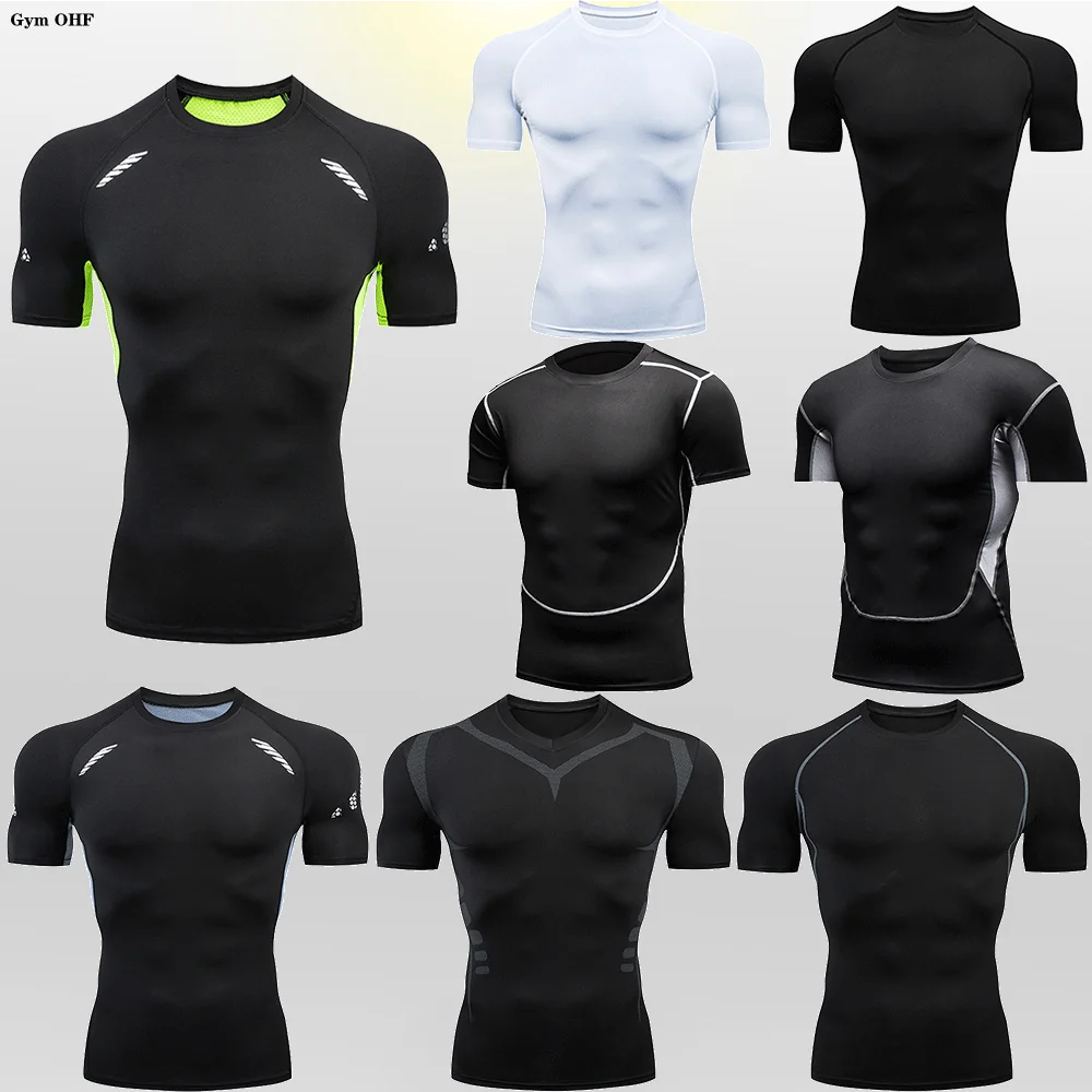 Jerseys Men Gym Fitness Sports Mma Exercise Training Man T-shirt Work Out Compression Rashguard Jiu Jitsu T Shirt Men Shirts