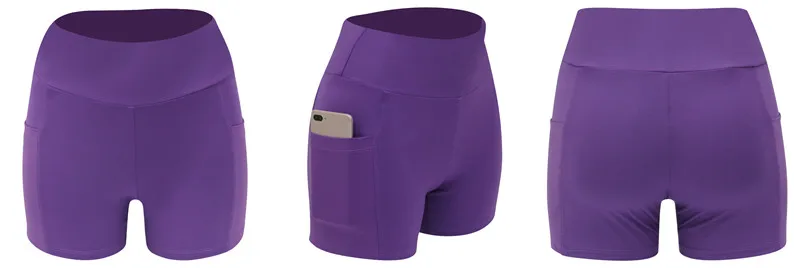 2026 Women's Yoga Pants Gym Pants Sports Running Shorts Quick Dry Leggings Cycling Push-Ups Safety Panties with Side Pockets