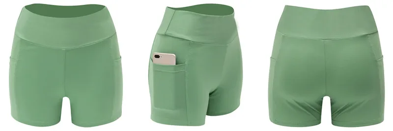 2026 Women's Yoga Pants Gym Pants Sports Running Shorts Quick Dry Leggings Cycling Push-Ups Safety Panties with Side Pockets