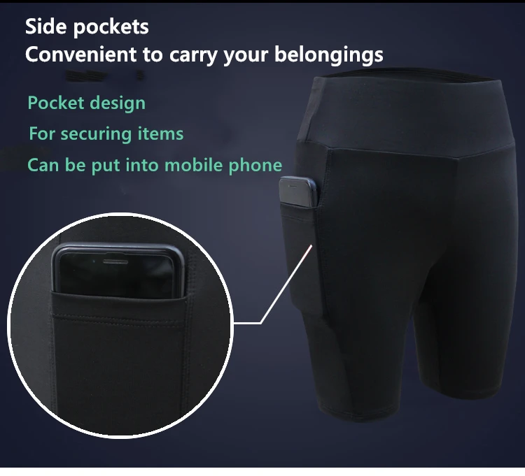 2026 Women's Yoga Pants Gym Pants Sports Running Shorts Quick Dry Leggings Cycling Push-Ups Safety Panties with Side Pockets