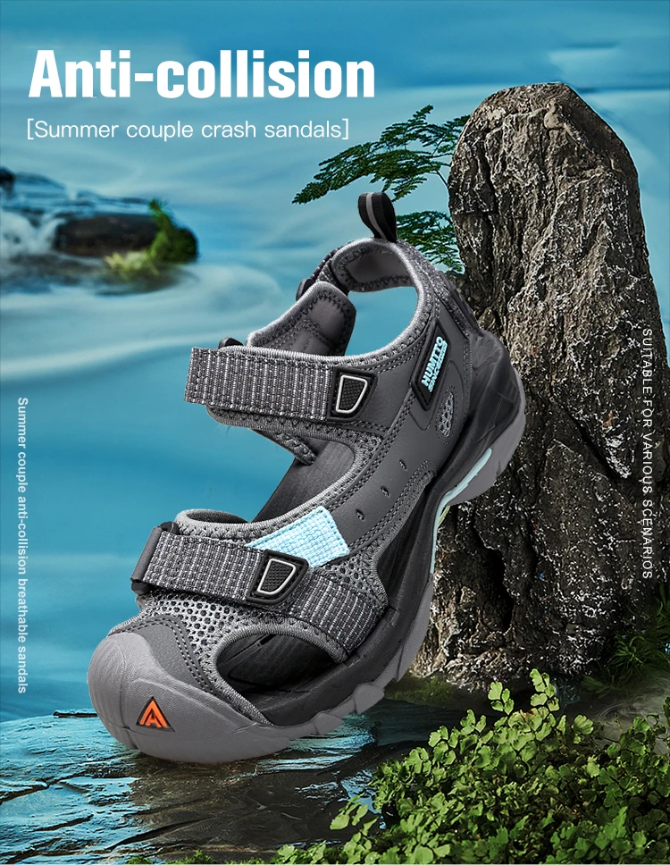 HUMTTO Summer Hiking Shoes for Men Sandals Breathable Outdoor Water Beach Sandals Mens Camping Fishing Climbing Aqua Shoes Man