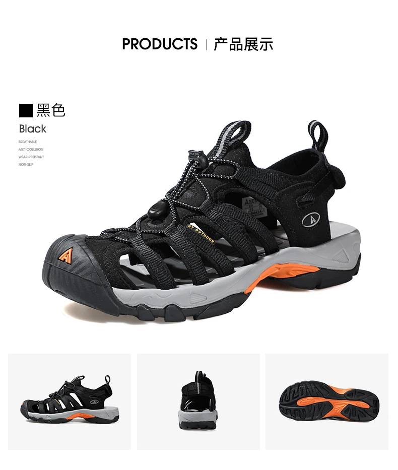 HUMTTO Summer Hiking Shoes for Men Sandals Breathable Outdoor Water Beach Sandals Mens Camping Fishing Climbing Aqua Shoes Man