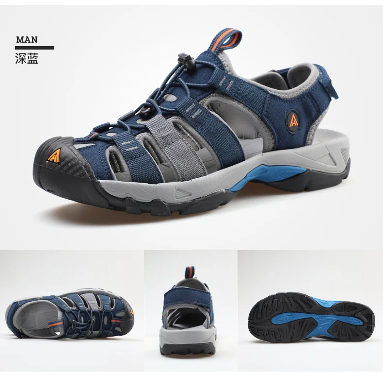 HUMTTO Summer Hiking Shoes for Men Sandals Breathable Outdoor Water Beach Sandals Mens Camping Fishing Climbing Aqua Shoes Man