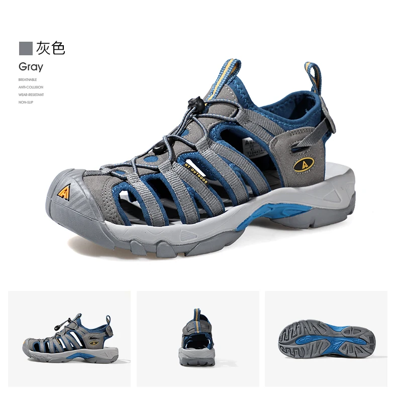 HUMTTO Summer Hiking Shoes for Men Sandals Breathable Outdoor Water Beach Sandals Mens Camping Fishing Climbing Aqua Shoes Man