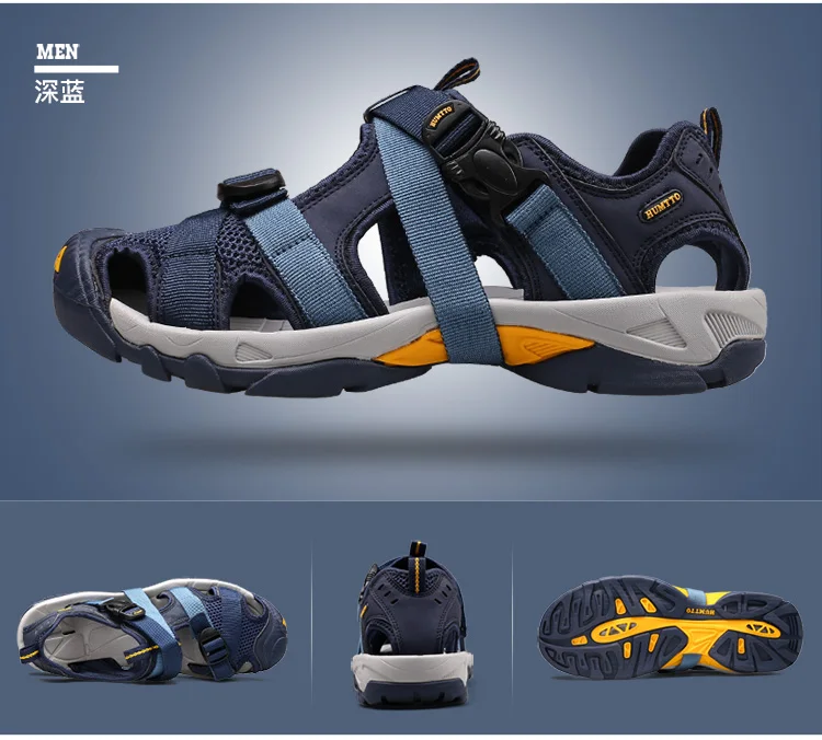 HUMTTO Summer Hiking Shoes for Men Sandals Breathable Outdoor Water Beach Sandals Mens Camping Fishing Climbing Aqua Shoes Man