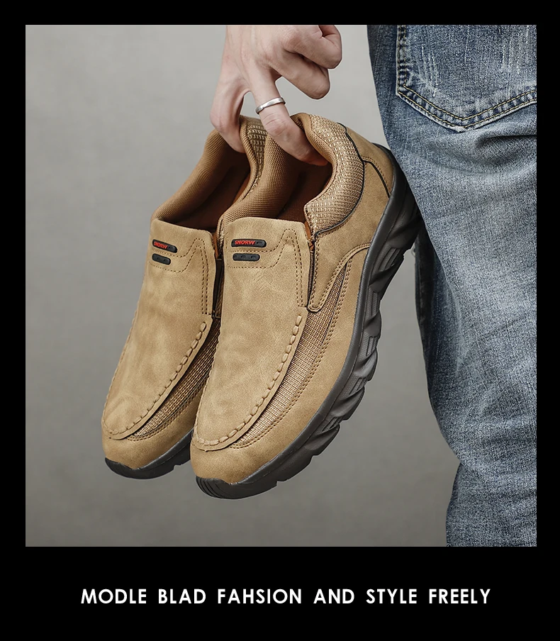 Men Leather Casual Shoes Breathable Loafers Men Sneakers 2024 New Male Comfortable Leather Flat Footwear Sneakers Men Shoes