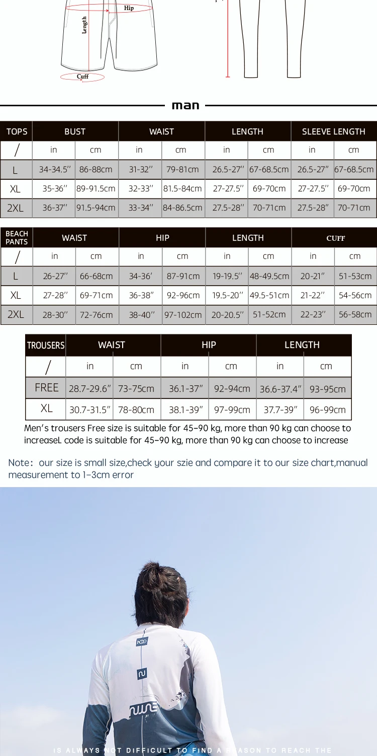 Nu-June Surfing Rash Guard Men Swimwear Long Sleeve Swimsuit Mens Rashguard Two-Pieces Surf Shirt For Swimming UPF50 Protect