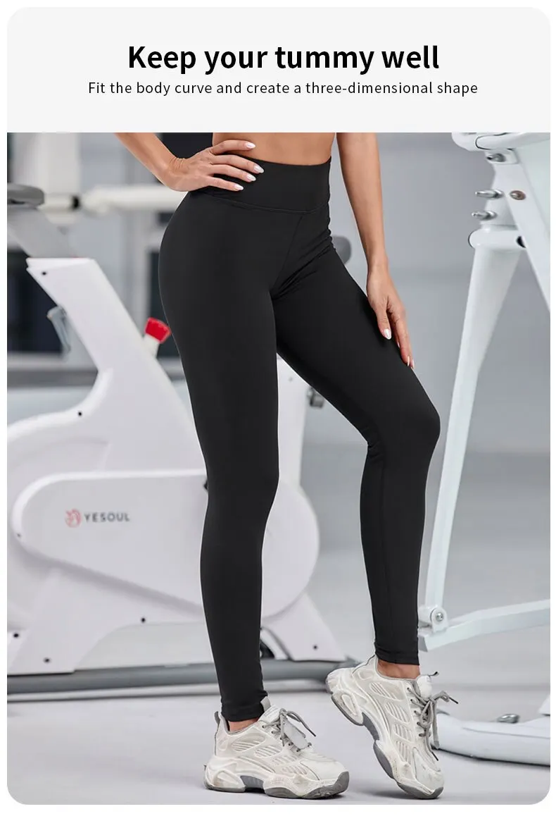Women Sport Leggings Fitness Running High Waist Naked Feeling Push Up Yoga Pants Gym Girl Tights