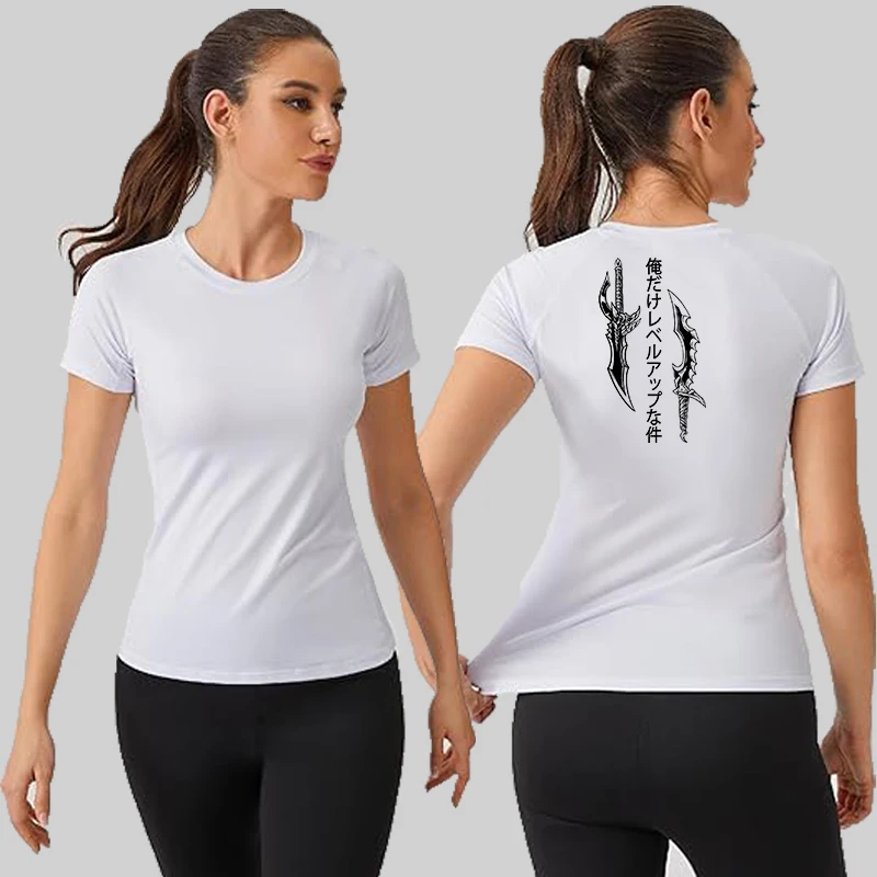 Graphic Print Compression Shirt for Women Summer Athletic Short Sleeve Baselayers Tops Gym Workout Running Quick Dry T-Shirts