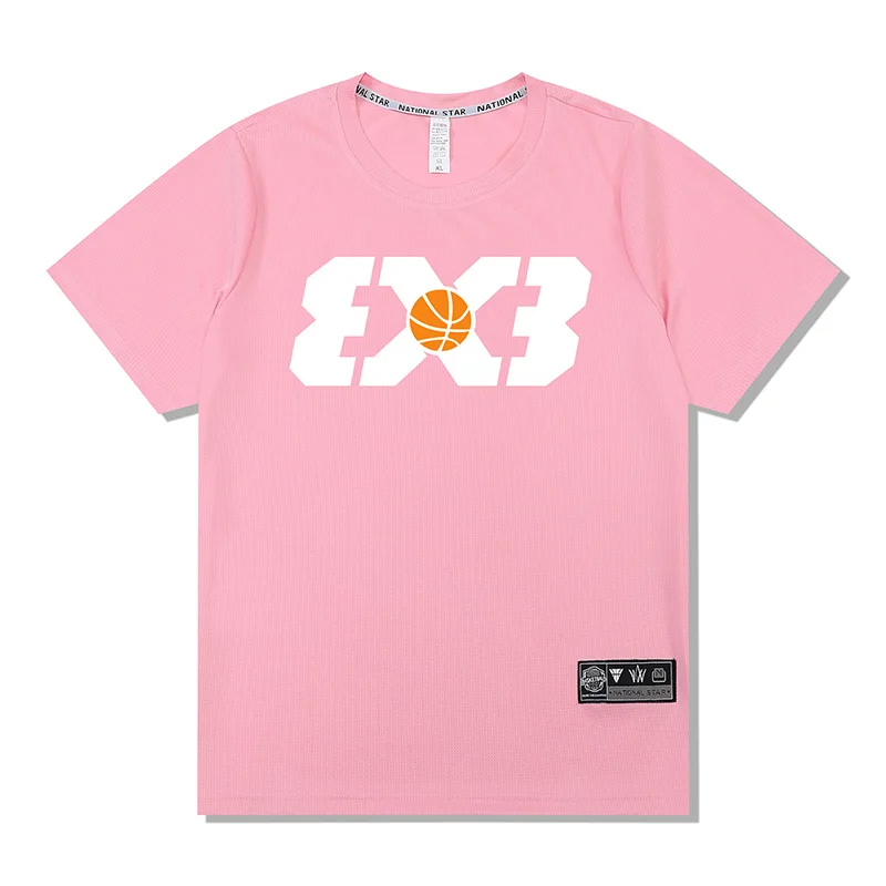 Loose Men Running 2023 Outdoor Street Basketball Gym Short Sleeve Letter Print T Shirt Summer Quick Dry Fitness Bodybuilding