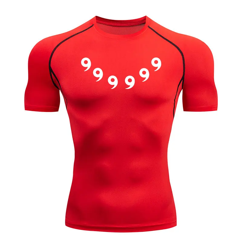 Anime Compression Set Running Sport Fitness Suit for Men Quick Dry Compression Shirt+Gym Shorts 2PCS Workout Summer Sportwear