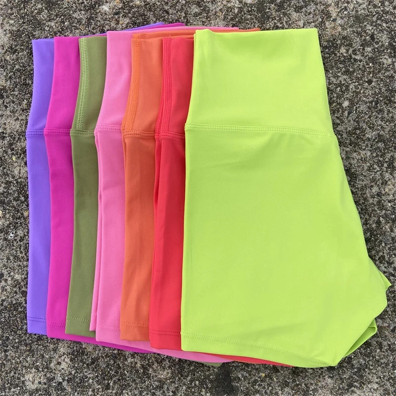 Solid Color High Waist Yoga Short Leg Women Fitness Sport Short  Bike Soft Squatting Proof Comprehensive Training Jog Athletic