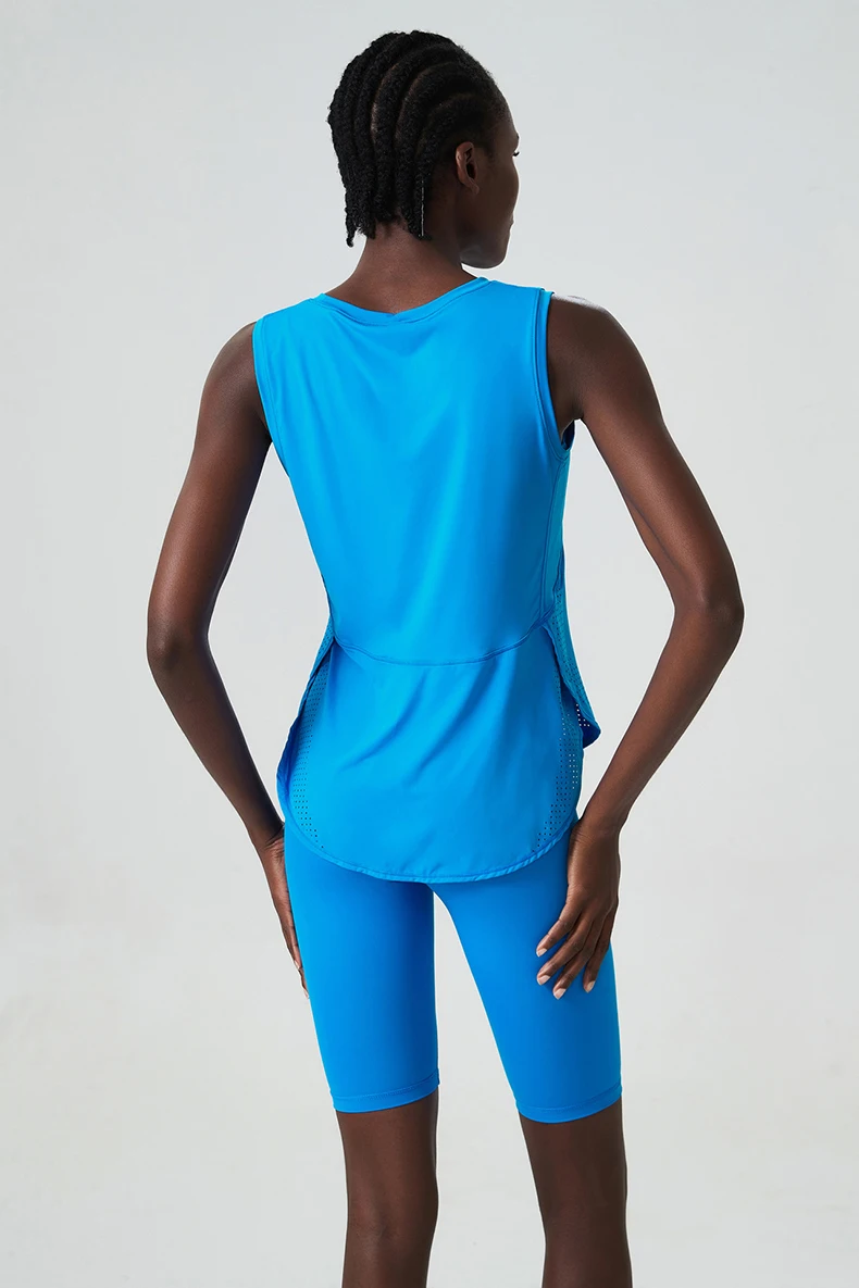 Summer Sleeveless Yoga T-Shirt Women Loose Fitness Running Tank Top Breathable Quick Dry Gym Vest Female Workout Sportswear