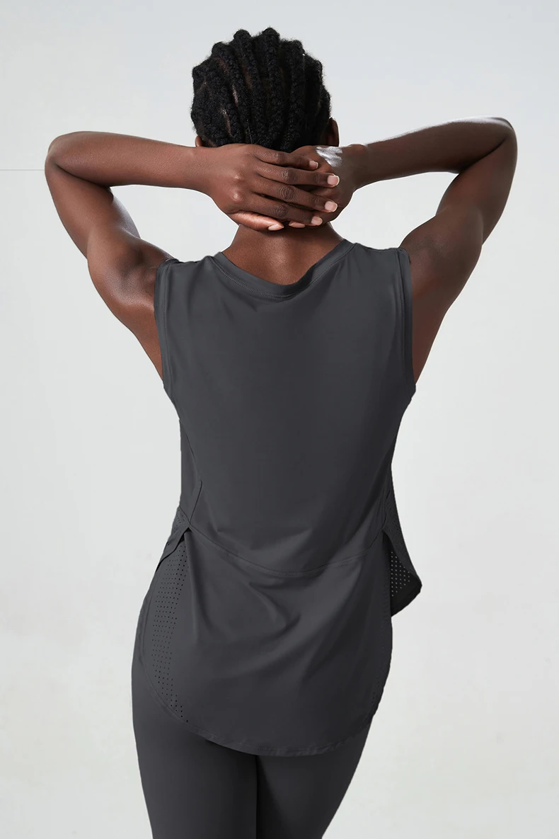 Summer Sleeveless Yoga T-Shirt Women Loose Fitness Running Tank Top Breathable Quick Dry Gym Vest Female Workout Sportswear