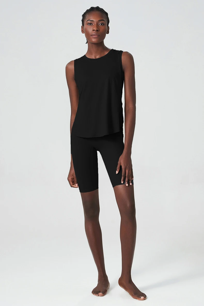Summer Sleeveless Yoga T-Shirt Women Loose Fitness Running Tank Top Breathable Quick Dry Gym Vest Female Workout Sportswear