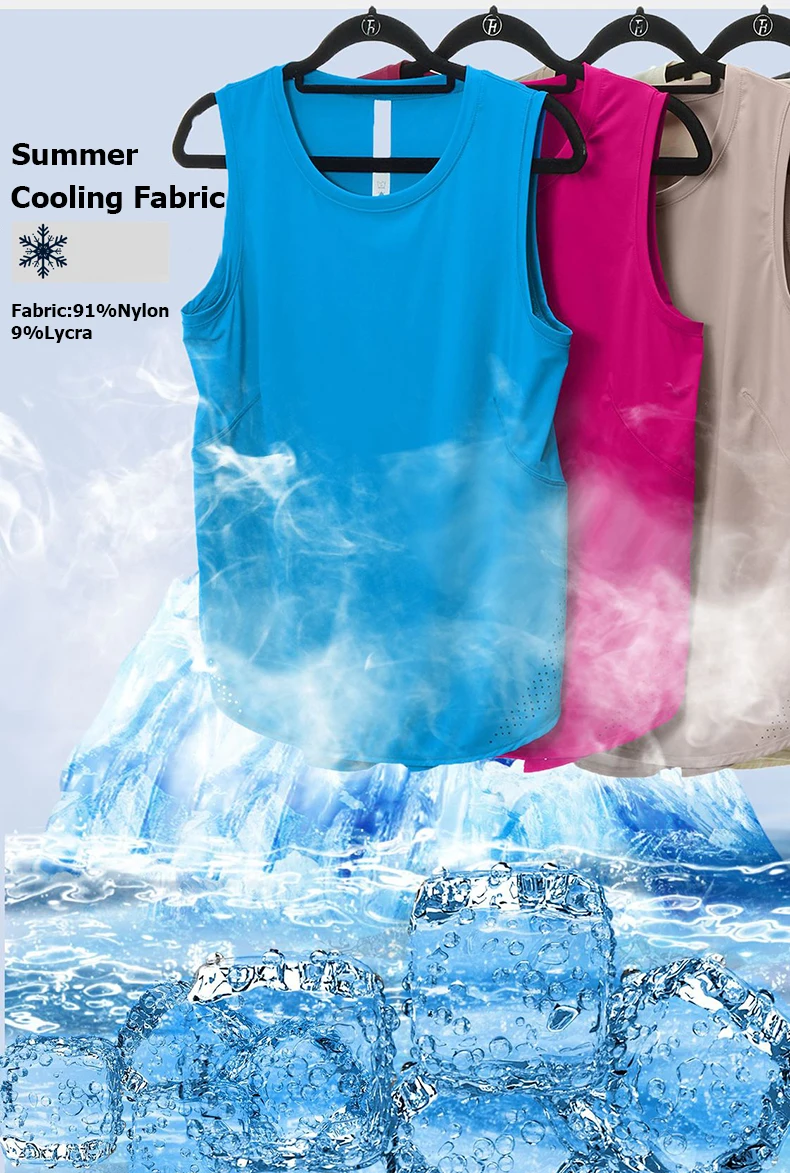 Summer Sleeveless Yoga T-Shirt Women Loose Fitness Running Tank Top Breathable Quick Dry Gym Vest Female Workout Sportswear