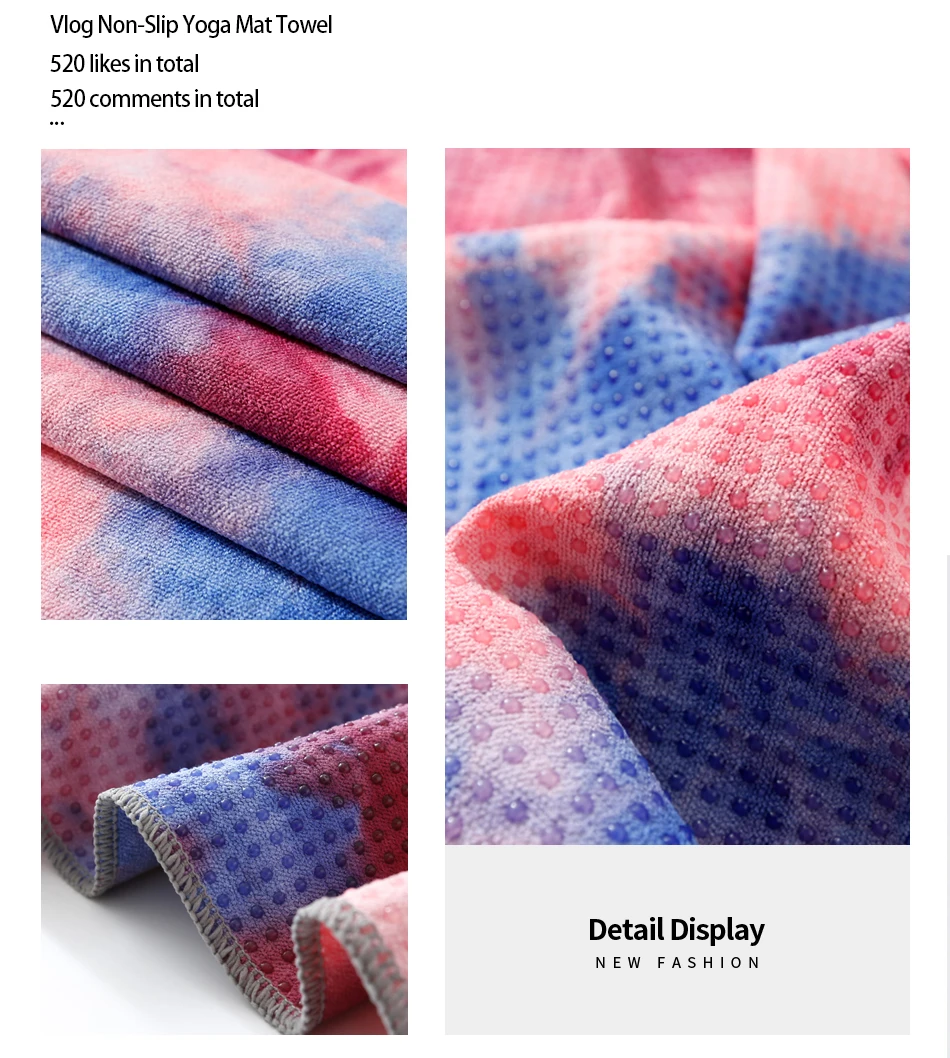 Printed Yoga Mat Non-slip Fitness Blanket Sweat Absorbent Foldable Portable Pilates Exercise Sports Travel Towel 183*63 CM