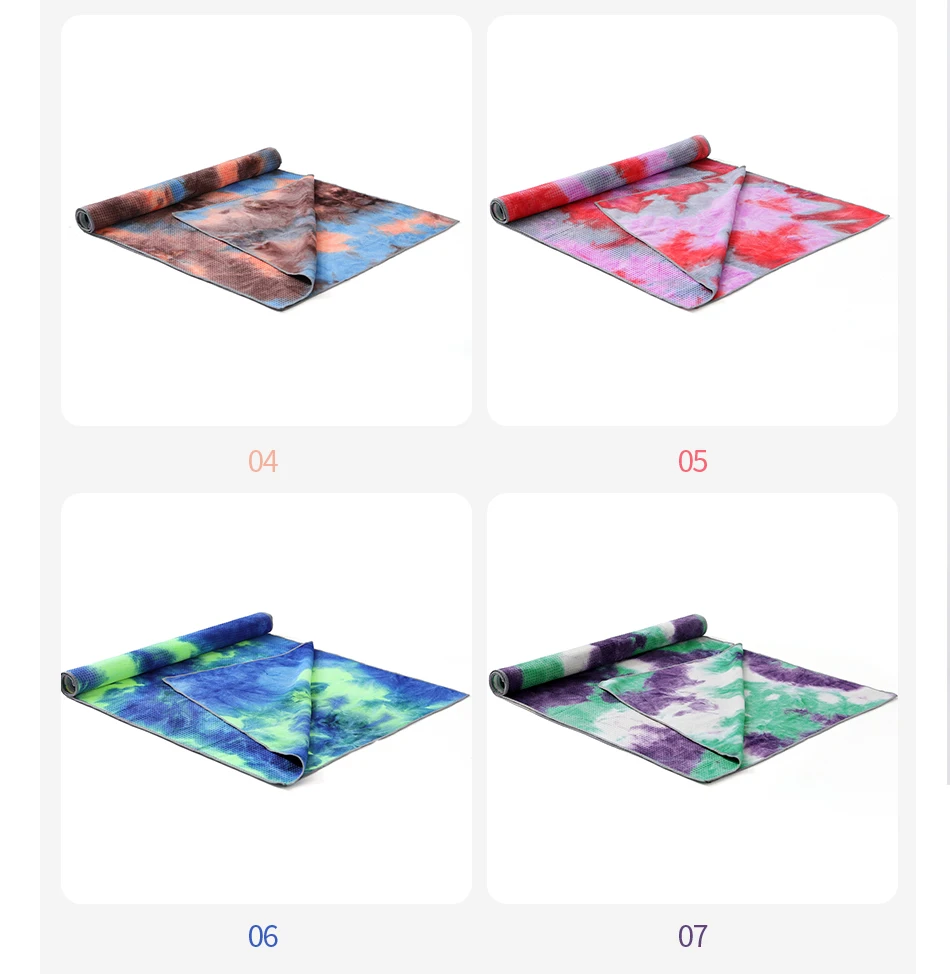Printed Yoga Mat Non-slip Fitness Blanket Sweat Absorbent Foldable Portable Pilates Exercise Sports Travel Towel 183*63 CM